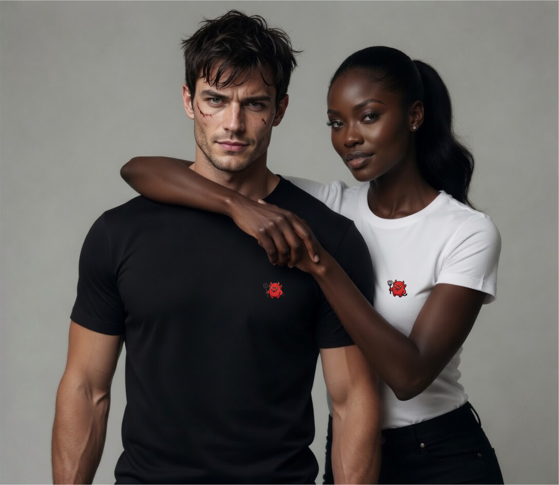 Models wearing the tee — front